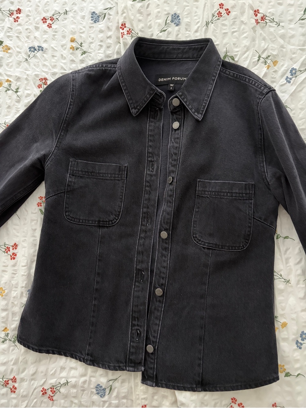 Denim Forum Black Button-Front Denim Shirt